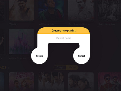 Dialog box of Musio Music app animation branding design ui flat icon illustration lettering logo type ux vector