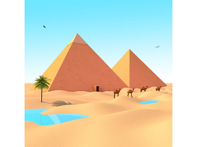 M - 36 days of type 36days m 36daysoftype 36daysoftype 05 c4d cinema4d desert hot m pyramid render rendering