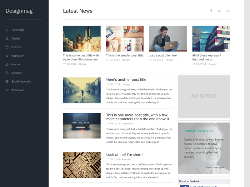 Simple Web Magazine Layout by Miloš Jeremić on Dribbble