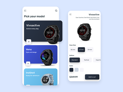Garmin Watch Shop - Mobile App Design