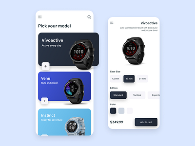 Garmin Watch Shop - Mobile App Design