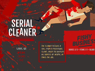 uiforgames SERIAL CLEANER menu animation app concept art design flat game game art illustration ui ux