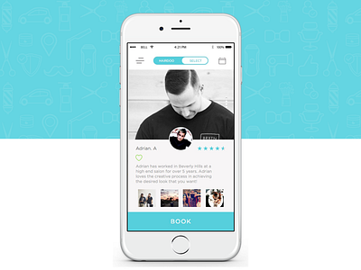 UI | Barber profile app design iphone minimalism mobile product design sketch sketchapp startup tech ui ux
