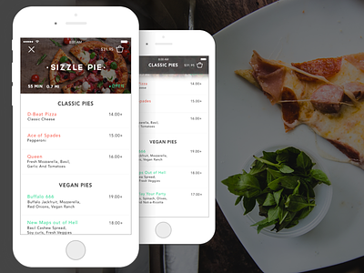SIZZLE PIE | Mobile UI app design food ios mobile pizza restaurant tech ui visual design