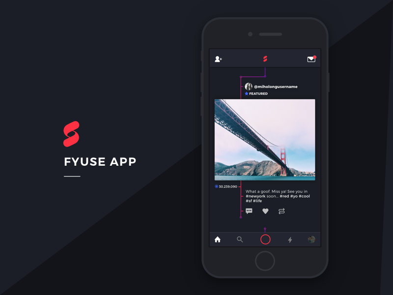 Fyuse App Redesign simple dark futuristic minimal design tech ai interface design branding redesign ux ui