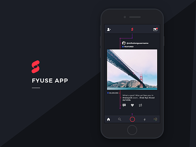 Fyuse App Redesign ai branding dark design futuristic interface design minimal redesign simple tech ui ux