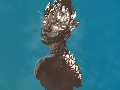 Rock. Tears. Light. abstract digital painting illustration portrait procreate