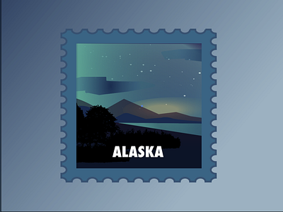 Alaska Postage Stamp illustration