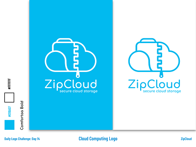 ZipCloud - Cloud Storage Logo and Branding art branding dailylogochallenge design flat icon illustration illustrator logo vector