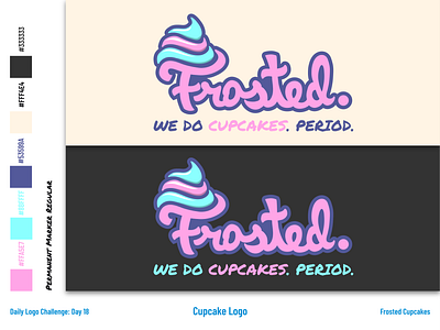 Frosted - Cupcake Shop Logo and Branding branding cupcakes dailylogochallenge design icon illustration illustrator lettering logo vector