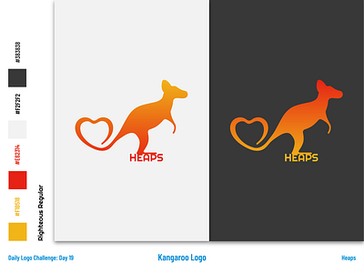 Heaps - Logo and Branding art branding dailylogochallenge design flat icon illustration illustrator kangaroo logo vector