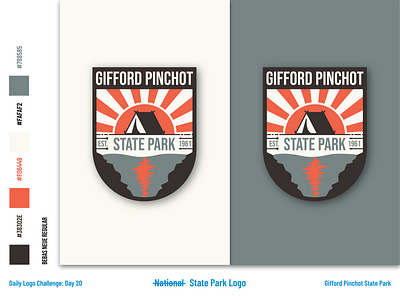 Gifford Pinchot State Park - Logo and Branding branding camping dailylogochallenge design flat illustration illustrator logo nature retro vector