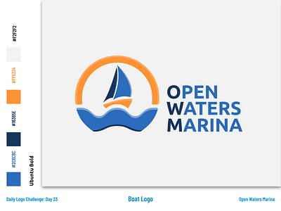 Open Waters Marina - Logo and Branding art boat boating branding dailylogochallenge design flat illustration illustrator logo vector