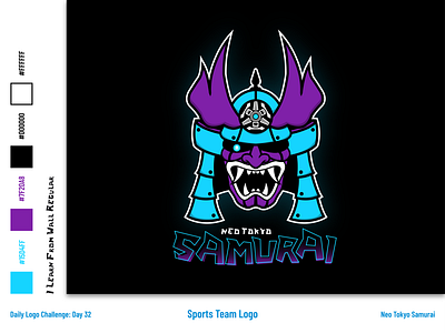 Neo Tokyo Samurai - eSports Logo and Branding branding cyberpunk dailylogochallenge design esports illustration illustrator logo rocket league samurai typography vector