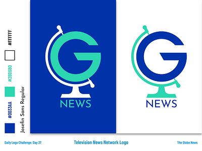 The Globe - News Network Logo and Branding art branding dailylogochallenge design flat globe icon illustration illustrator logo simple vector