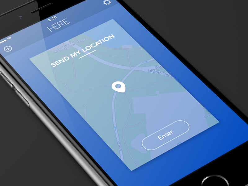 Here - Send my location by Kevin Py on Dribbble