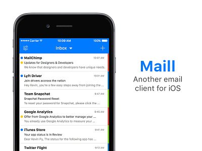 Maill - iOS Mail clean design ios mail minimalist simple ui