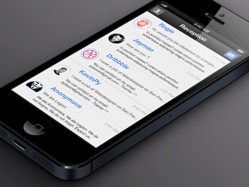 Mail interface GIF app application clean gif interface iphone mail