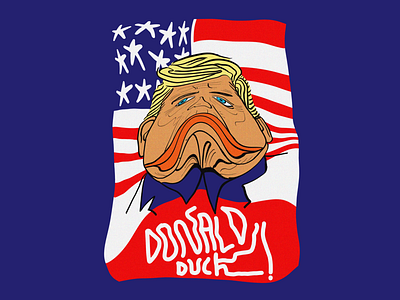 Donald Duck america illustration lettering poster