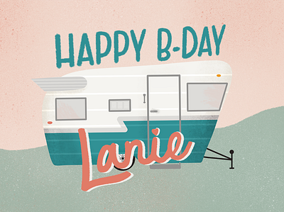 Retro Birthday Card design illustration lettering procreate