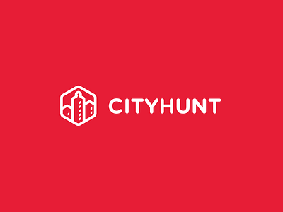 CityHunt Branding brand identity branding logo red simple startup white