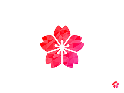 Logo for Student Club branding clean club flower gradient japan logo pink red student