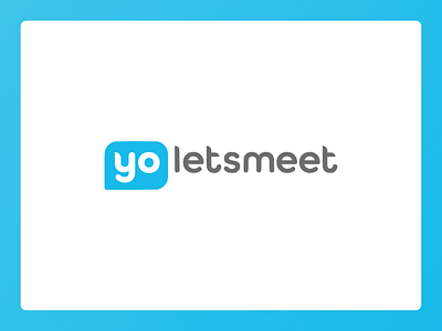 YoLetsMeet Branding blue branding bubble chat design identity logo meetup minimal scheduler simple student white yo