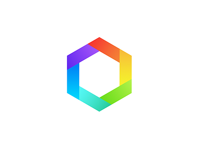 First Attempt in Logo Design colors gradient hexagon identity logo mark minimal rainbow shape symbol