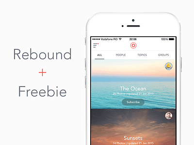 Photos App [Freebie] app clean free freebie ios minimal photos psd rebound simple ui white