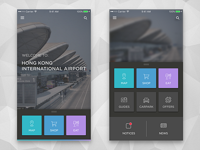 HK Airport App [Concept] airport app black clean concept dark hk interface ios simple ui