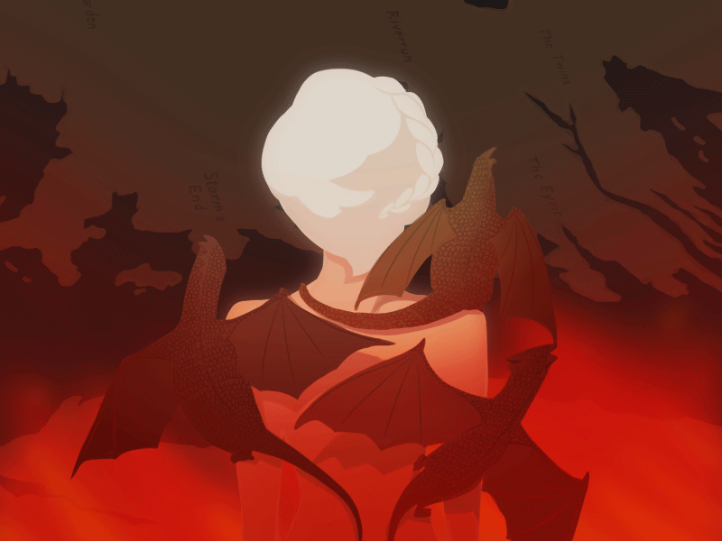 Mother of Dragons a song of ice and fire after effects animated gif animation daenerys targaryen digital painting game of thrones illustration khaleesi mother of dragons photoshop