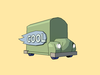 Cool Bus 3d automobile cel cool machine toon typography