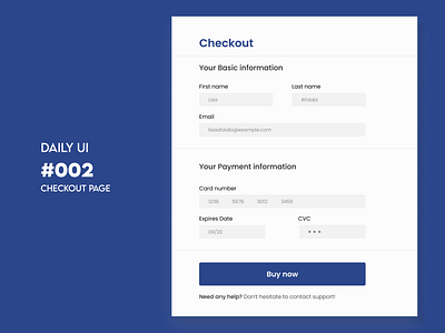 Daily UI #002 - Checkout form 002 checkout page dailyui ui ui design uiuxdesign ux