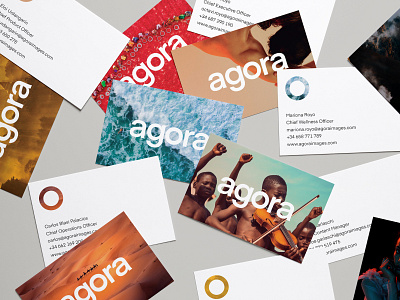 Agora business cards app branding business cards card colors design logo photo photography print startup