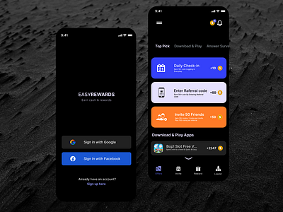 Easy Reward App Black theme