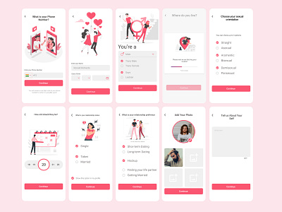 Dating app Design ui ux