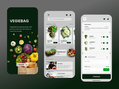 E-commerce Application for selling Vegetables appdesign application branding design e commerce graphic design mobiledesign ui ux web webdesign