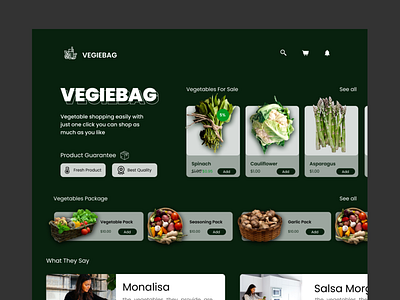 E-commerce concept for selling vegetables