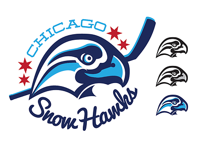 Chicago Snow Hawks Women's Hockey Logo althetics chicago hockey logo