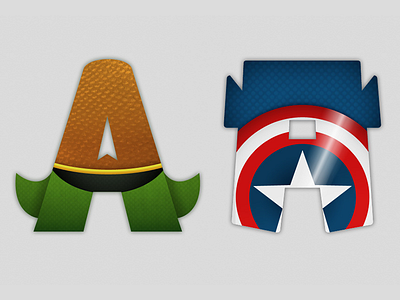 DC vs Marvel characters comics letterforms typography