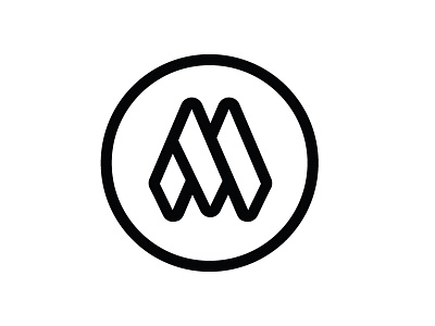 M logo sticker geometric logo m