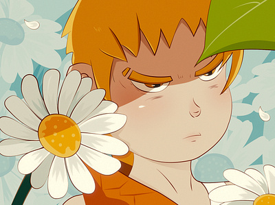 flower and boy boy flower illustration