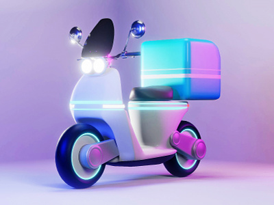 Electric Scooter 3d blender concept delivery design electric render scooter transportation