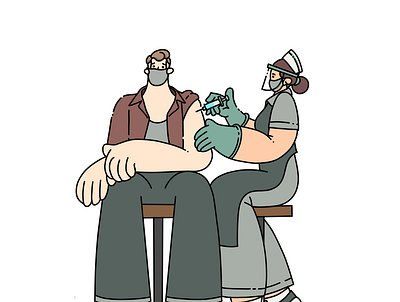 Vaccine cartoon character covid 19 illustration vaccine virus