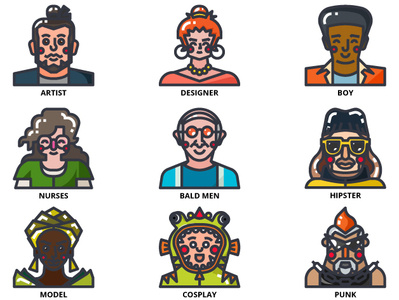 Avatar Icons avatar avatar icons icon illustration peoples person