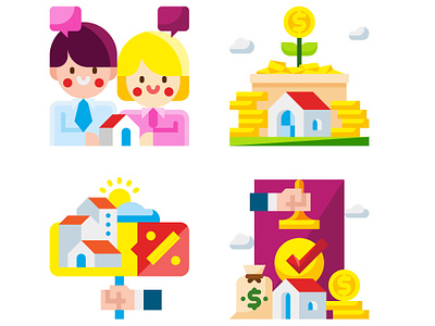 Realestate Project home icon illustration loan realestate