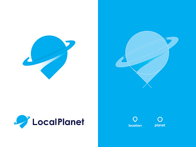 LocalPlanet Logo abstract app logo application brand identity branding digital currency futuristic minimalistic modern geometric localplanet location local logo logo design logo designer for hire logo mark symbol icon negative space logo orbit orbital planet space universe technolozy tech vector illustration