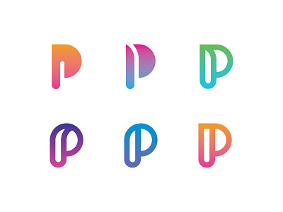 P Lettermarks apps brand branding clever custom typography gradient icon lettermark logo logo design logoalphabet logodesign logotype minimal modern monogram p p letter p logo vector illustrator