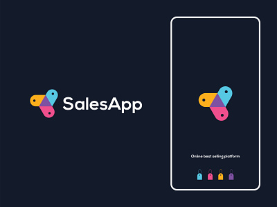 SalesApp abstract app logo branding clever logo colorful creative discount identity logo logo design logo designer mark modern negative space logo price price list price tag sale sales symbol