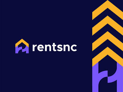 Rentsnc - Real Estate Logo apartment brand identity brand system branding building colorful construction home house icon logo design minimalist nega negative space property r letter real estate real estate logo s letter ui